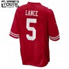 Maillot San Francisco 49ers Trey Lance 5 Nike Rouge 2021 NFL Draft - Enfant